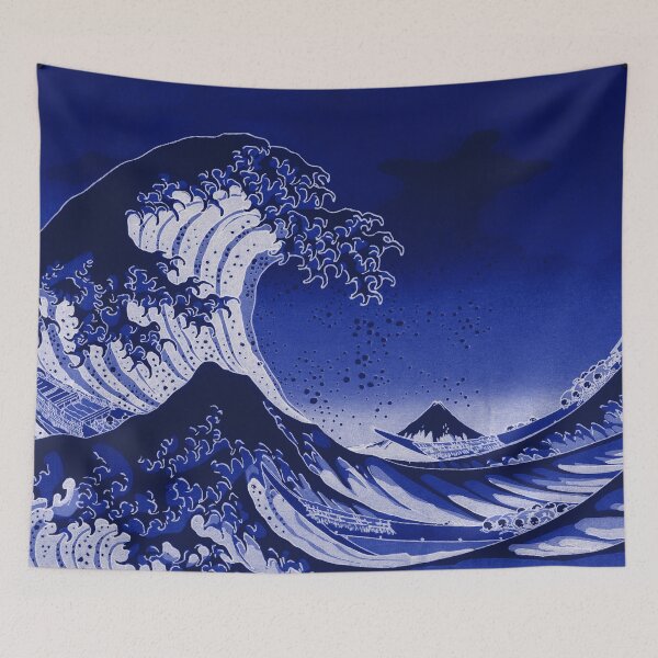 Item preview, Dark Blue  Neon the great wave off kanagawa designed and sold by Japanculture.