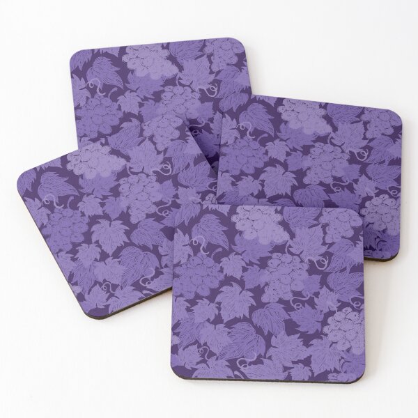 Item preview, Vector dark purple monochrome grape vine illustration with leaves hand drawn repeat pattern.  designed and sold by jamiesoondesign.