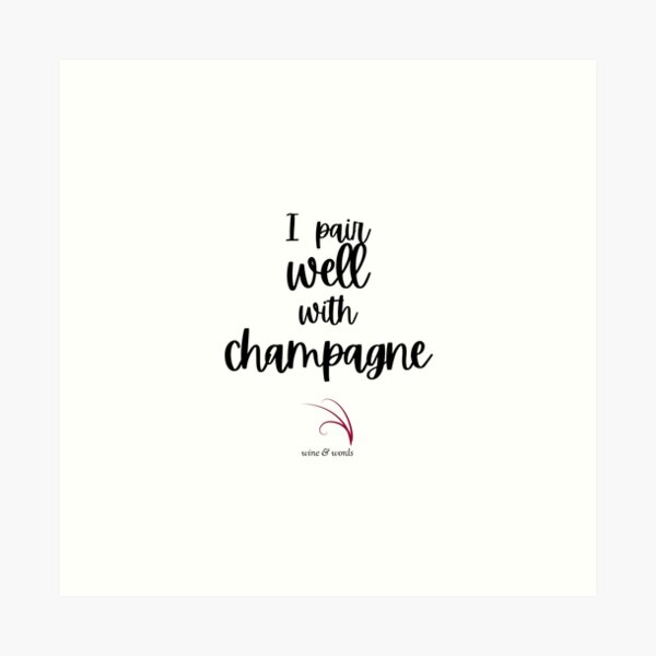 Impression Artistique Champagne Citation Bain Douche Par Wineandwords Redbubble