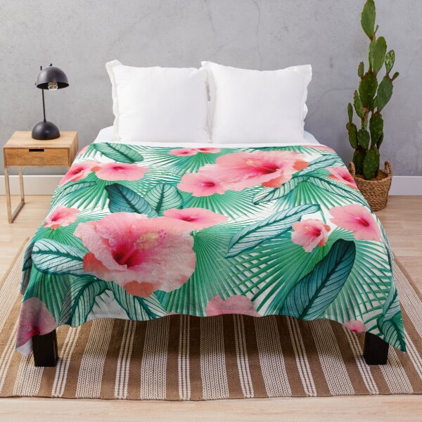 Item preview, Hibiscus Calathea Fan Palm Leaves Jungle #2 #tropical #decor #art designed and sold by Anita's & Bella's Art.