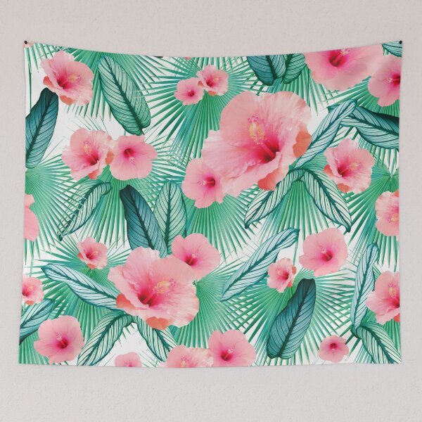 Item preview, Hibiscus Calathea Fan Palm Leaves Jungle #2 #tropical #decor #art designed and sold by Anita's & Bella's Art.