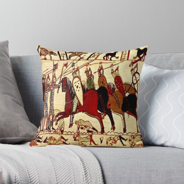 Battle of Hasting Bayeux Scene Throw Pillow