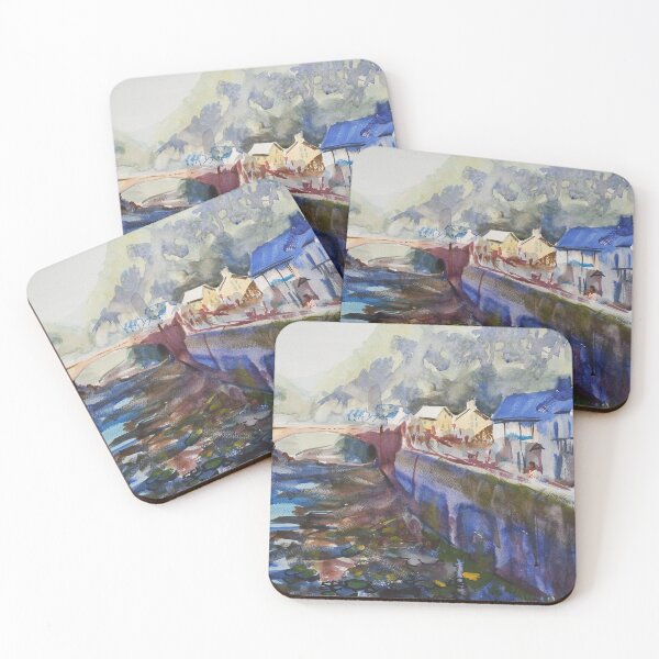 Item preview, East Lyn River at Lynmouth in North Devon impressionist watercolor painting designed and sold by MikeJory.