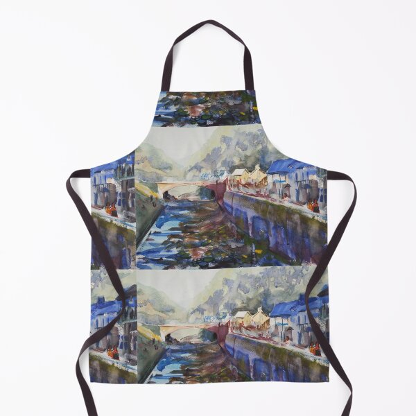 Item preview, East Lyn River at Lynmouth in North Devon impressionist watercolor painting designed and sold by MikeJory.