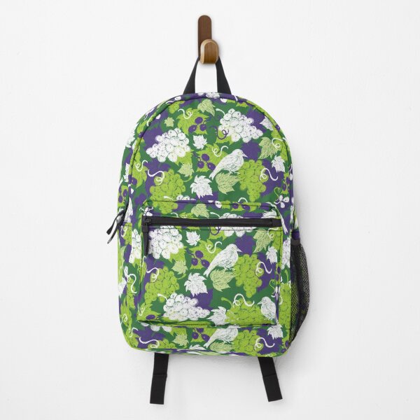 Item preview, Vector green grape vine illustration with leaves and bird hand drawn repeat pattern. designed and sold by jamiesoondesign.