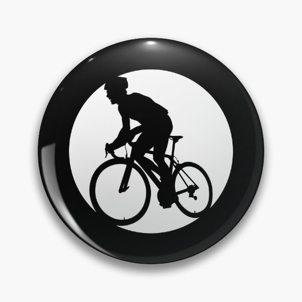 Item preview, Cyclist Climbing Black and White Circle designed and sold by RabeDesigns.