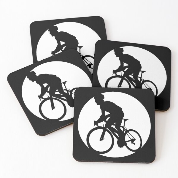 Item preview, Cyclist Climbing Black and White Circle designed and sold by RabeDesigns.