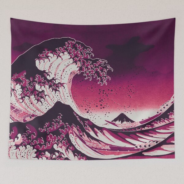 Item preview, Purple blue Haze Sky the great wave of kanagawa designed and sold by Japanculture.