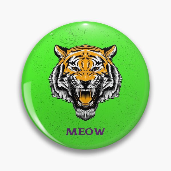 Item preview, Fierce Yellow Tiger Growling, "Meow" designed and sold by tepalistings.