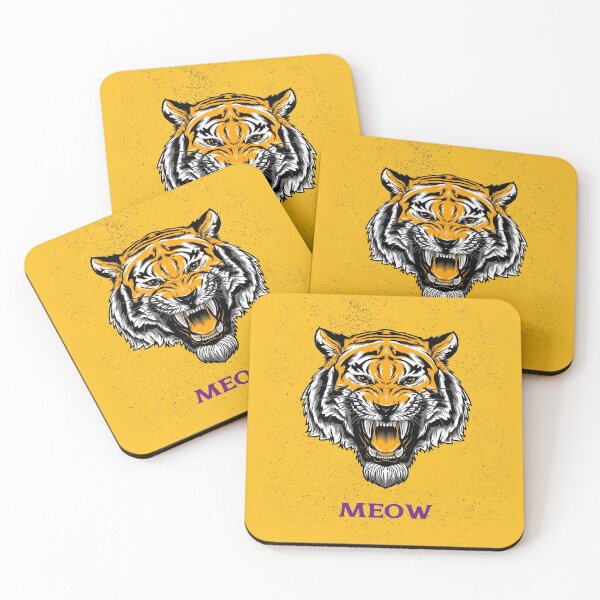 Item preview, Fierce Yellow Tiger Growling, "Meow" designed and sold by tepalistings.