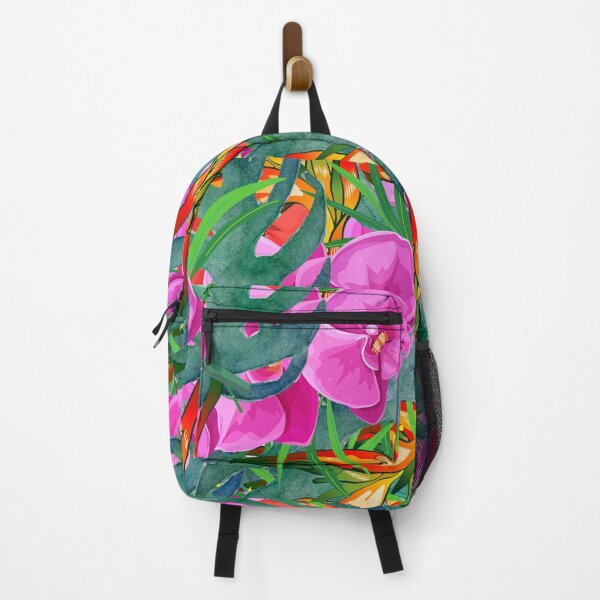 Item preview, Tropical orchid floral pattern multicolor theme designed and sold by dreamofdenim.