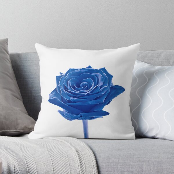 blue Rose Throw Pillow