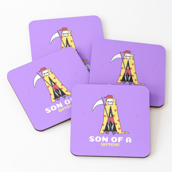 Son Of A Witch! | Halloween Holiday | Cool Skeleton Costume Coasters (Set of 4)