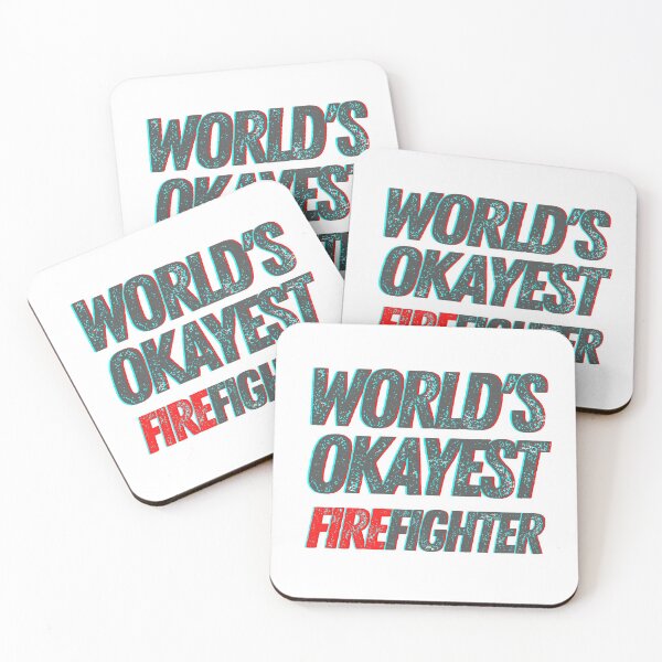 Item preview, World's Okayest Firefighter designed and sold by The Little Wood Cottage.