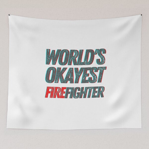 Item preview, World's Okayest Firefighter designed and sold by The Little Wood Cottage.