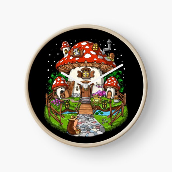 Forest Mushroom House Clock