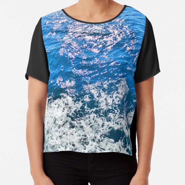Blue adriatic sea waves in croatia Chiffon Top