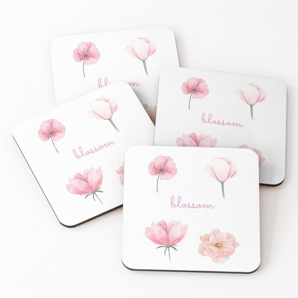 Aperçu de l'œuvre Pack de collection de fleurs chics en aquarelle rose pastel créée et vendue par delinscious.