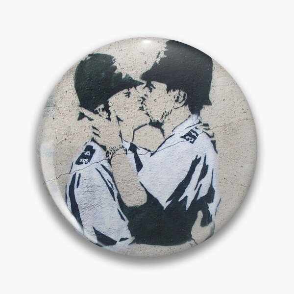 Item preview, Banksy Kissing Coppers Stencil Graffiti designed and sold by WE-ARE-BANKSY.