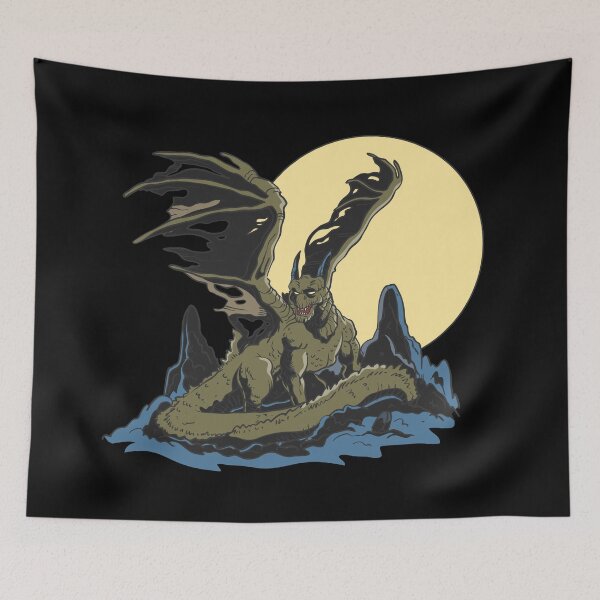 Item preview, Wild dragon in front of the moon designed and sold by Monkey Ful.