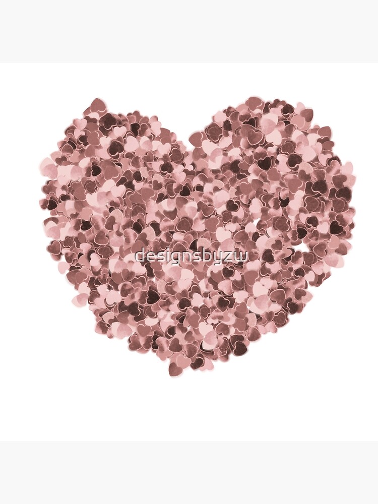 GOLD GLITTER HEART ON CLASSIC ROSE Sticker for Sale by PetsandBeyond