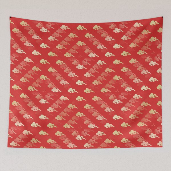 Item preview, Chinoiserie Chinese Clouds on Red designed and sold by AlteredAtelier.