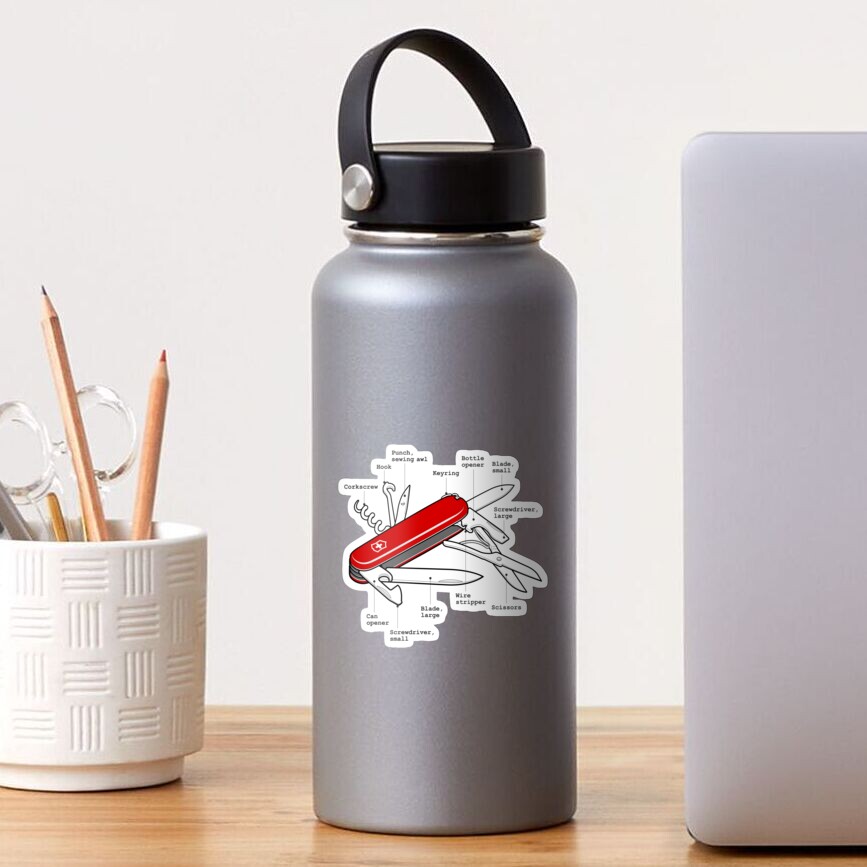 Swiss Army Knife Annotated Sticker