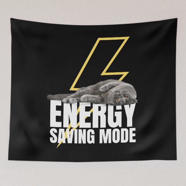 Item preview, Energy Saving Mode Cat designed and sold by Nathalie Aynié.