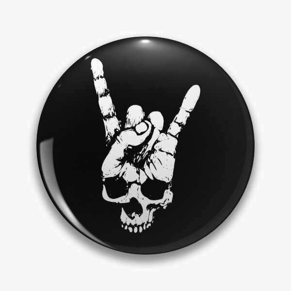 Item preview, heavy metal skull with devil horns hand designed and sold by TShirtsByMs.