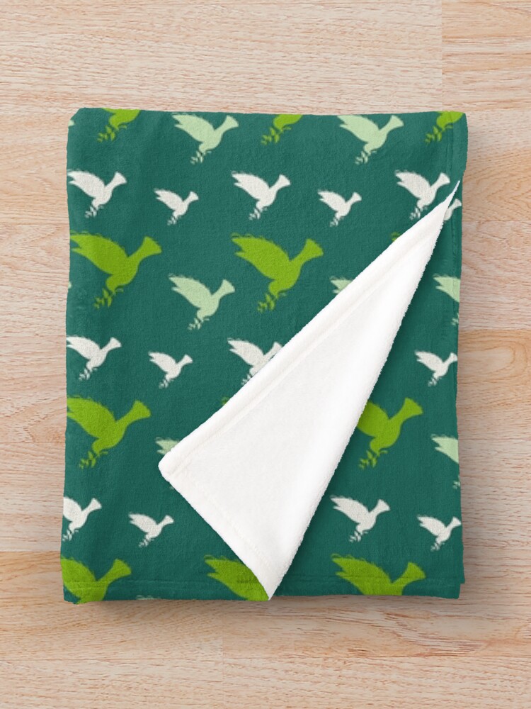 Thumbnail 3 of 6, Throw Blanket, Dove Pattern designed and sold by jerusalem-.