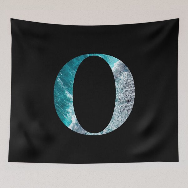 Item preview, Letter O Blue Ocean Waves Alphabet Greek Omicron designed and sold by Sour Soul.