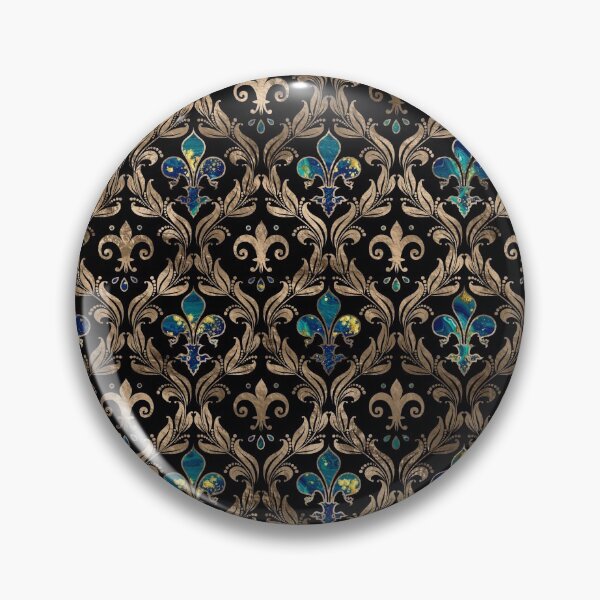 Item preview, Fleur-de-lis pattern marble and gold designed and sold by k9printart.