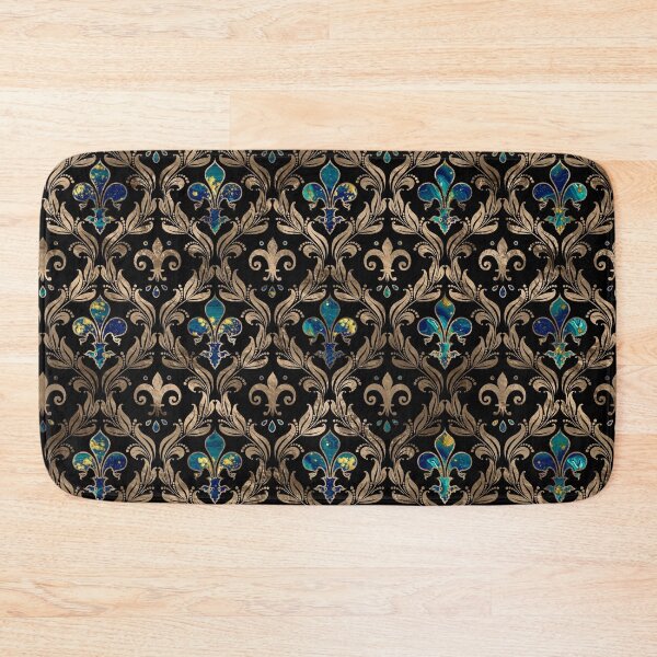 Item preview, Fleur-de-lis pattern marble and gold designed and sold by k9printart.