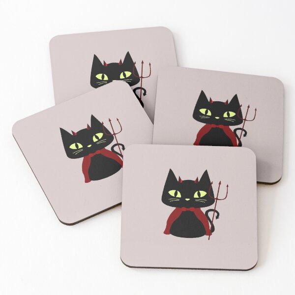 Item preview, Black cat in devil Halloween costume designed and sold by Scarlet Sung.
