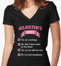 ADJUSTER'S WIFE Women's Fitted V-Neck T-Shirt