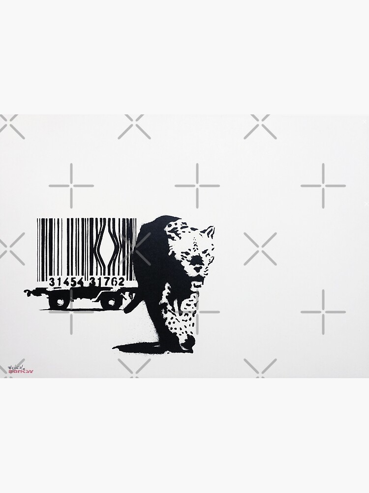 Banksy Barcode Tiger Leopard Stencil Art 