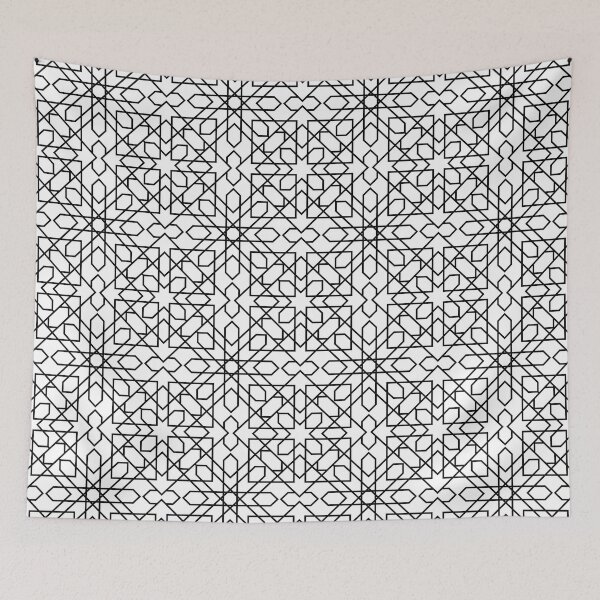 Item preview, Black and white pattern - morocco style geometric mosaic designed and sold by ohaniki.