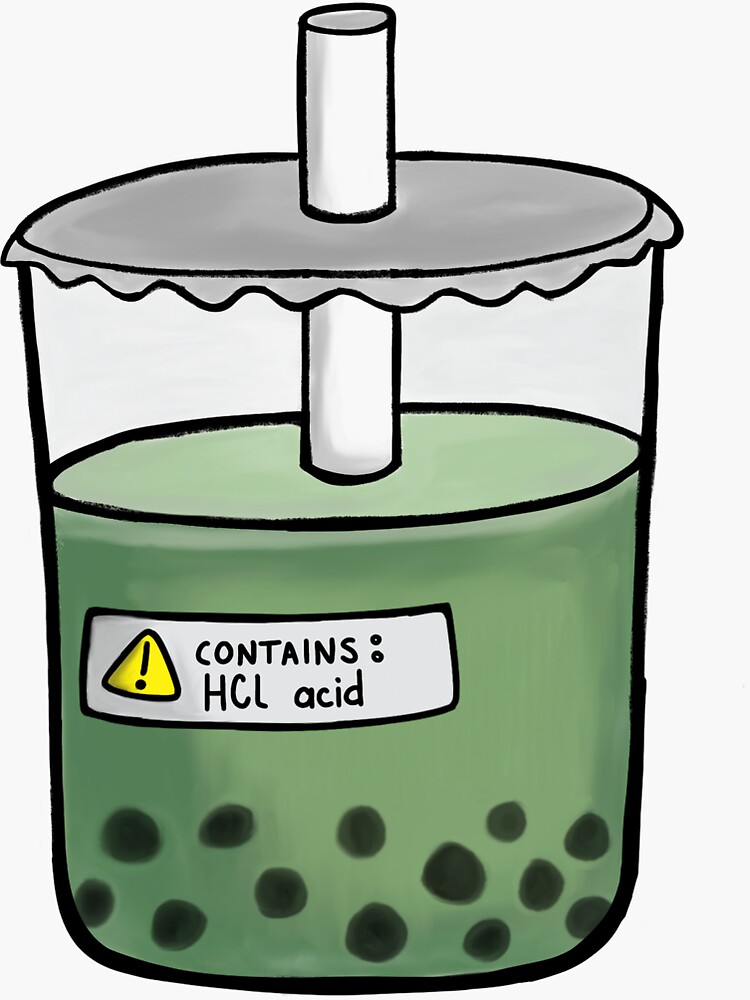 "Acidic Matcha Bubble Tea" Sticker for Sale by AydenAesthetic Redbubble