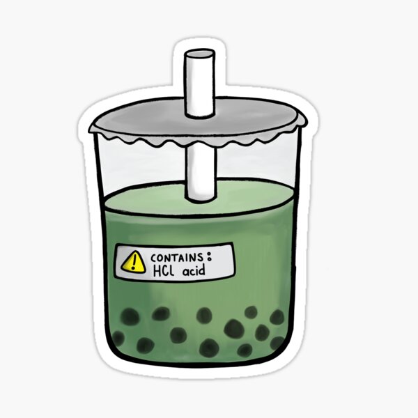 "Acidic Matcha Bubble Tea" Sticker for Sale by AydenAesthetic Redbubble