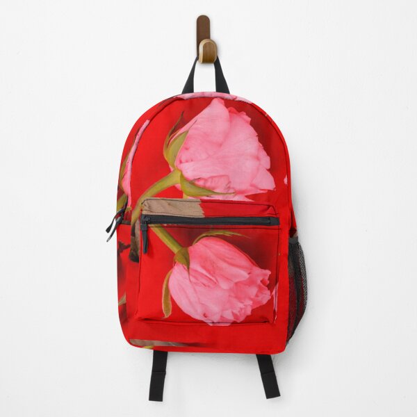 Item preview, Four Pink Roses on a Red Background designed and sold by ea-photos.
