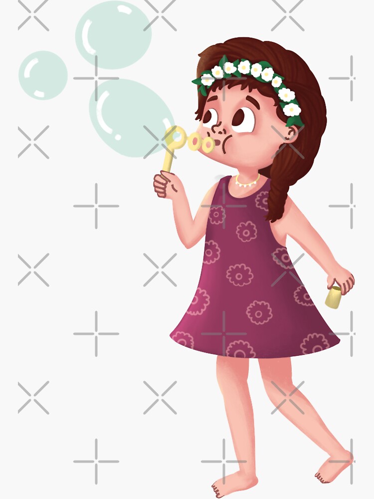 Girl Blowing Bubbles Sticker Sticker For Sale By Sidd999 Redbubble 9512