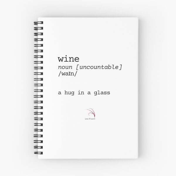 Item preview, Wine quote dictionary words noun hug in glass designed and sold by wineandwords.