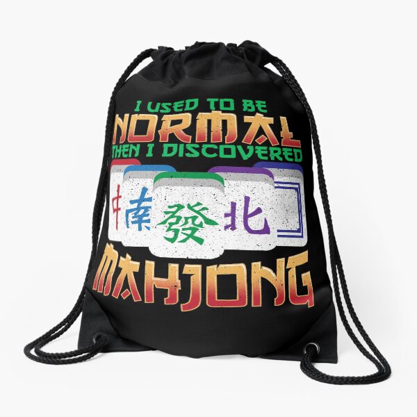 Drawstring Backpack Mahjong Tiles Bags