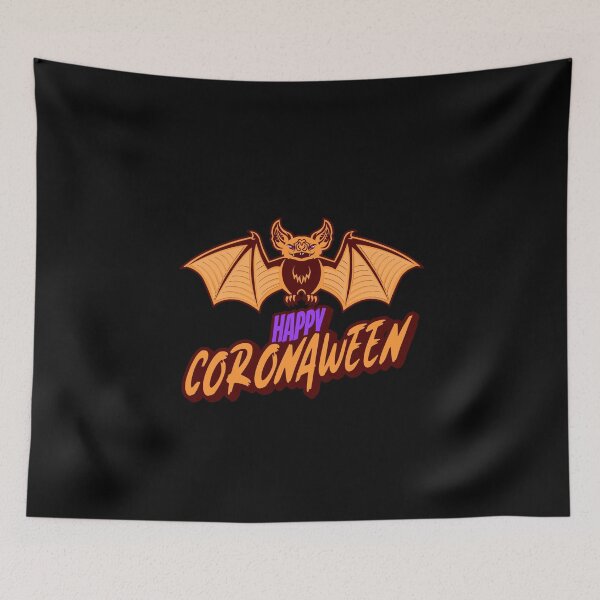 Item preview, Happy Coronaween! Quarantined Halloween with a Bat  designed and sold by TwinTailDesigns.