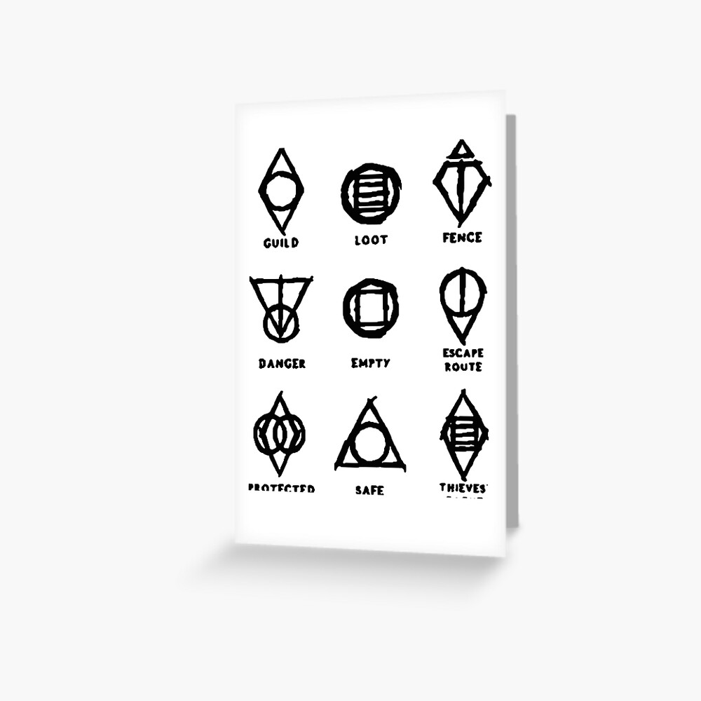 Skyrim Thieves Guild Shadow Mark Sticker Set Greeting Card For Sale By Sugoistuff Redbubble