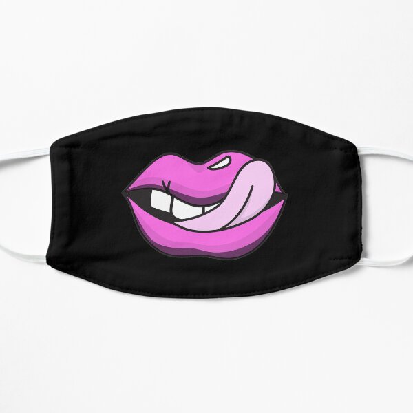 Pink Lips Cool PopArtWork Flat Mask
