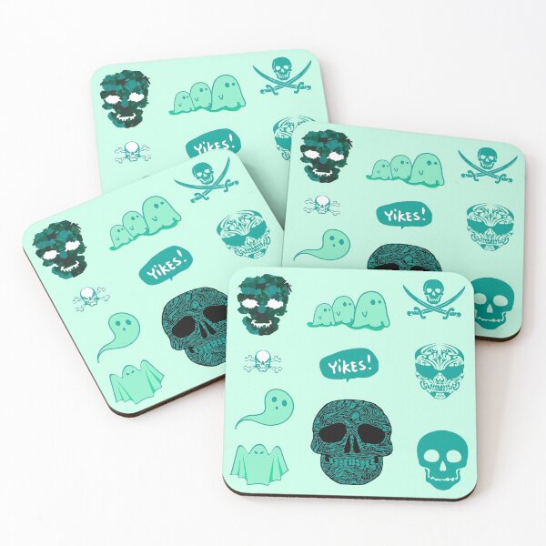 Item preview, Spooky Skeleton Ghost Halloween Pack Turquoise designed and sold by everything4eva.