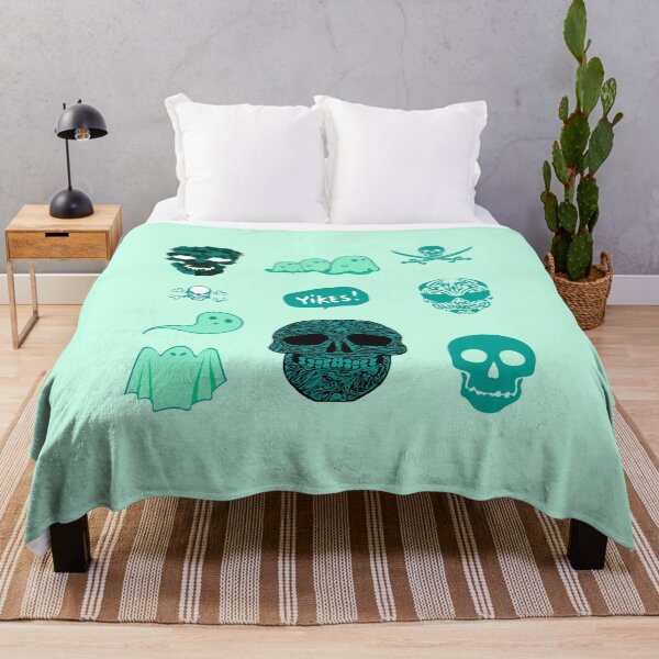 Item preview, Spooky Skeleton Ghost Halloween Pack Turquoise designed and sold by everything4eva.