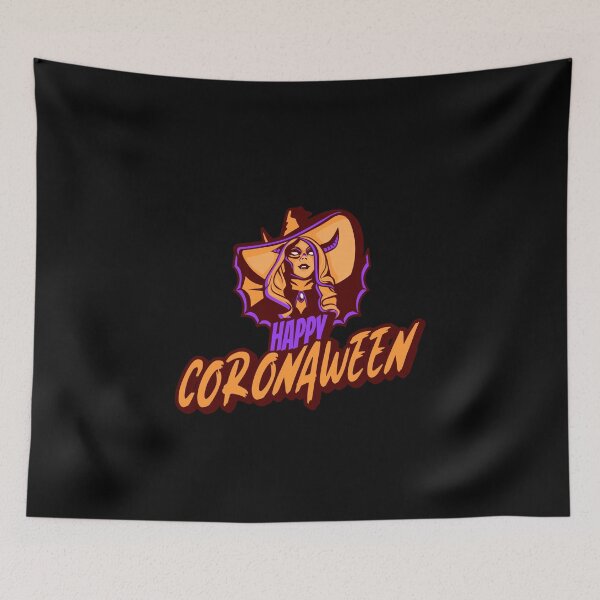 Item preview, Happy Coronaween! Quarantined Halloween with a Devil Witch designed and sold by TwinTailDesigns.