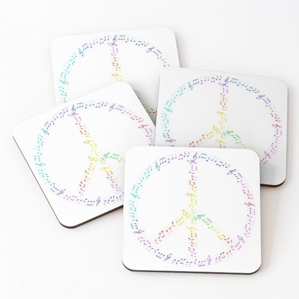 Item preview, Music Rainbow Peace Sign designed and sold by MusicTeesStore.